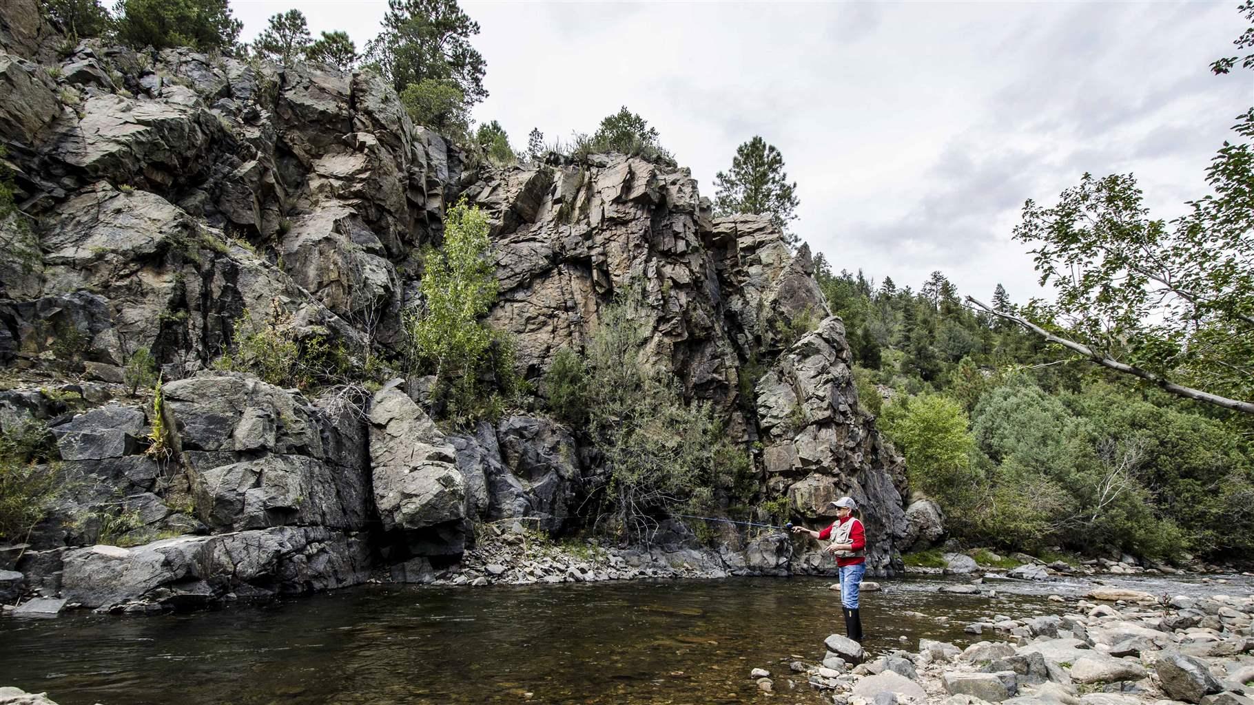 An angler fly-casts on the Terrero River, which is part of the Upper Pecos Watershed in New Mexico. Farmers and local elected officials are among those who say this waterway deserves an “Outstanding” designation.