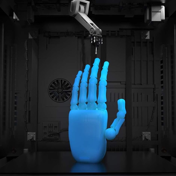 3d rendering 3d printer with resin hand