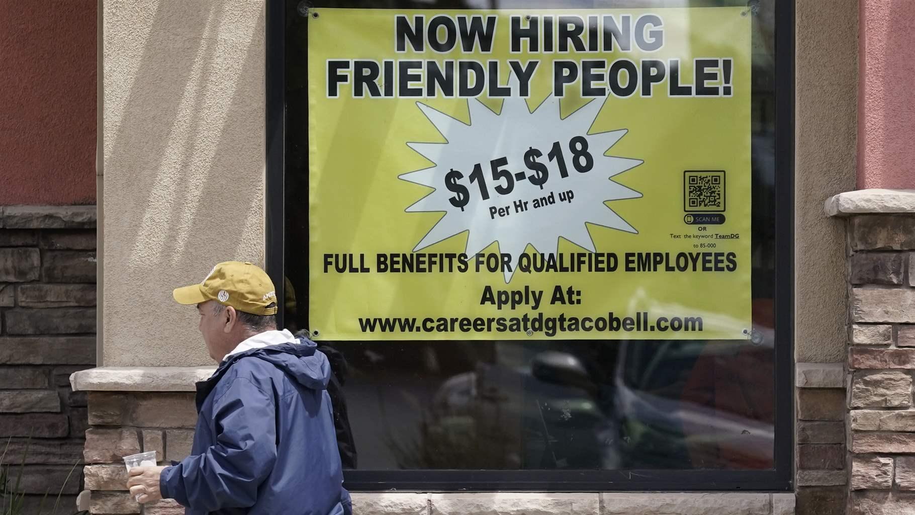 Now Hiring sign in window Now Hiring sign in window