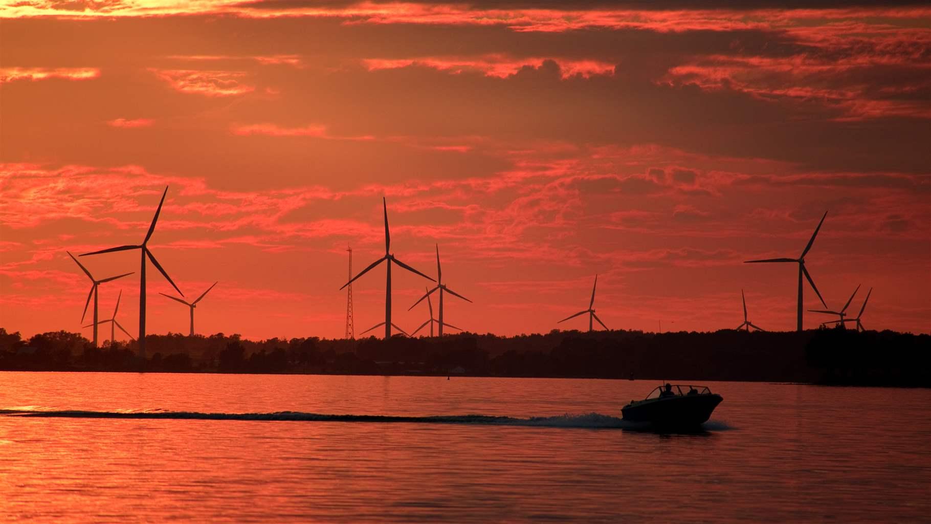 Boat at sunset