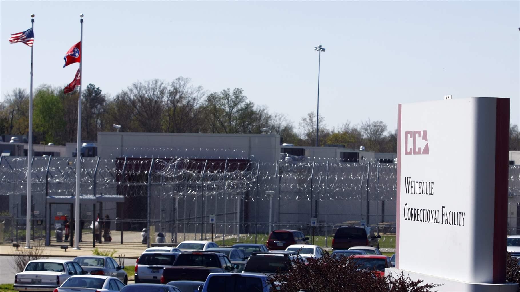 This April 8, 2009 photo shows the Whiteville Correctional Facility near Whiteville, Tenn. In the proposed 2009-10 state budget, Tennessee Department of Correction Commissioner George Little has said removing the 1,500 state inmates from the prison is the best way to cut the department's budget.