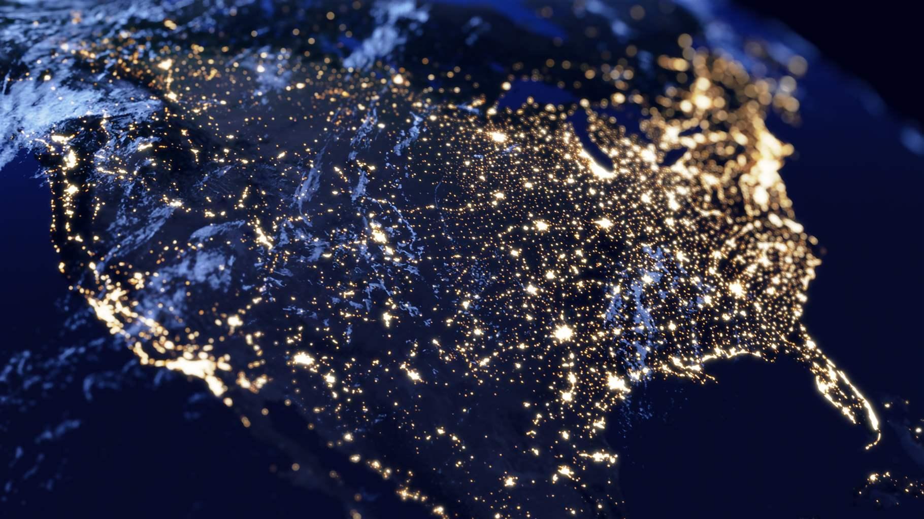 United States of America Night Lights View From Space