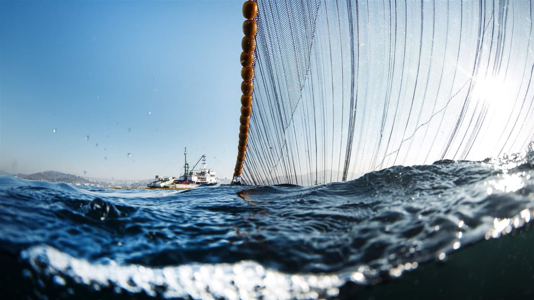  fishing boats closing the bosphorus entrance