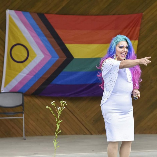 Megan Lynn Thomas, Miss Pottsville Pride 2021, performs at a pride festival at the Schuylkill County Fairgrounds in Summit Station, Pa., in June. Republicans in multiple states are claiming drag performances are inherently sexual or obscene, pushing measures that would make it a crime to perform them anywhere children might be present. Megan Lynn Thomas, Miss Pottsville Pride 2021, performs at a pride festival at the Schuylkill County Fairgrounds in Summit Station, Pa., in June. Republicans in multiple states are claiming drag performances are inherently sexual or obscene, pushing measures that would make it a crime to perform them anywhere children might be present.