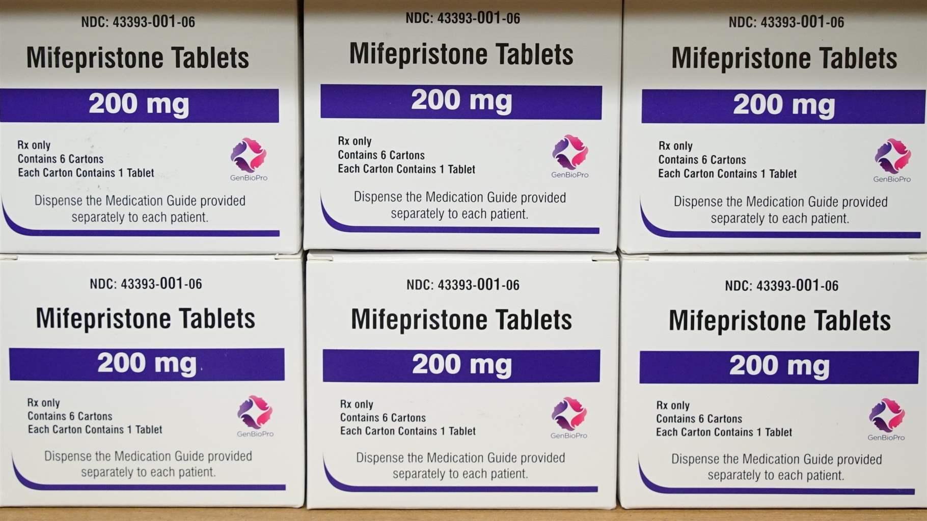 Boxes of the drug mifepristone Boxes of the drug mifepristone