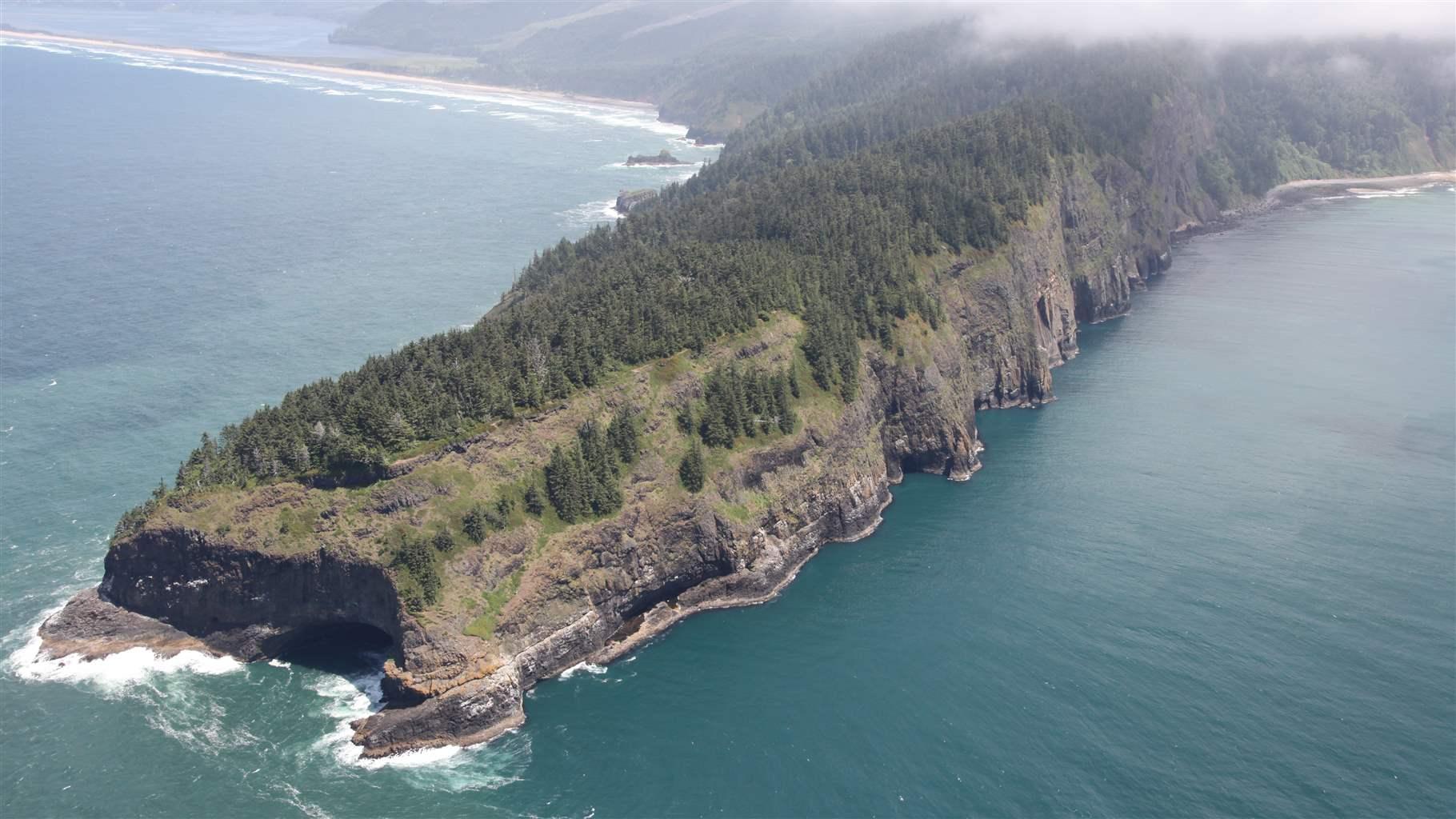 The dramatic Cape Lookout peninsula just into the Pacific Ocean about 80 miles west of Portland. 