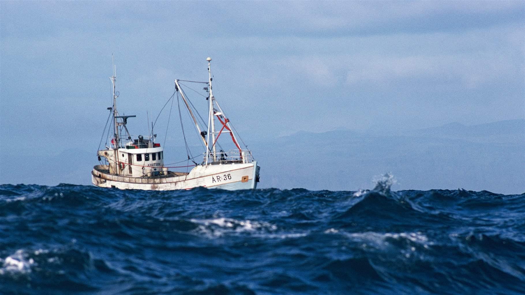 Fishing boat at sea 