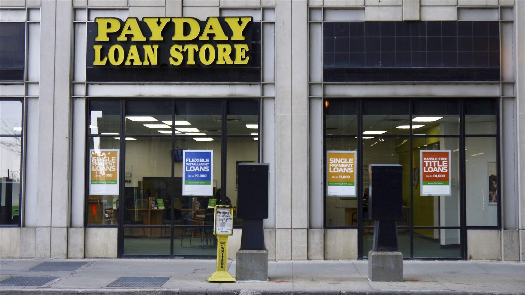 Exterior view of a Payday Loan Store in downtown Chicago, Illinois, 2019. (Photo by Interim Archives/Getty Images)