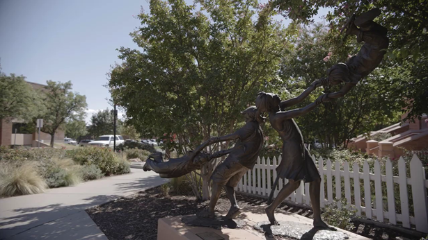 Sculpture of children playing