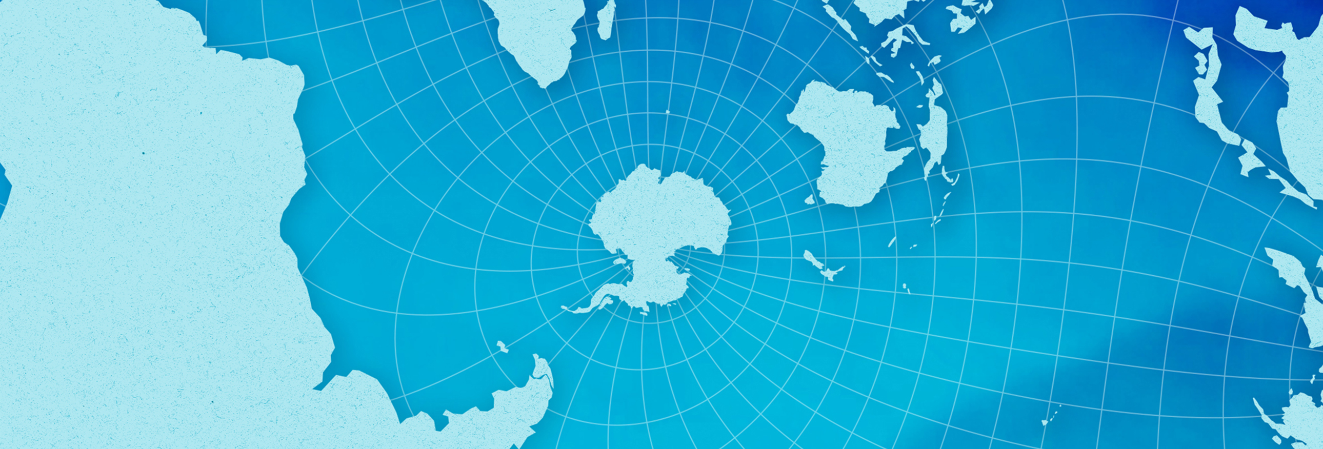 An illustration of the globe, centered on Antarctica. 