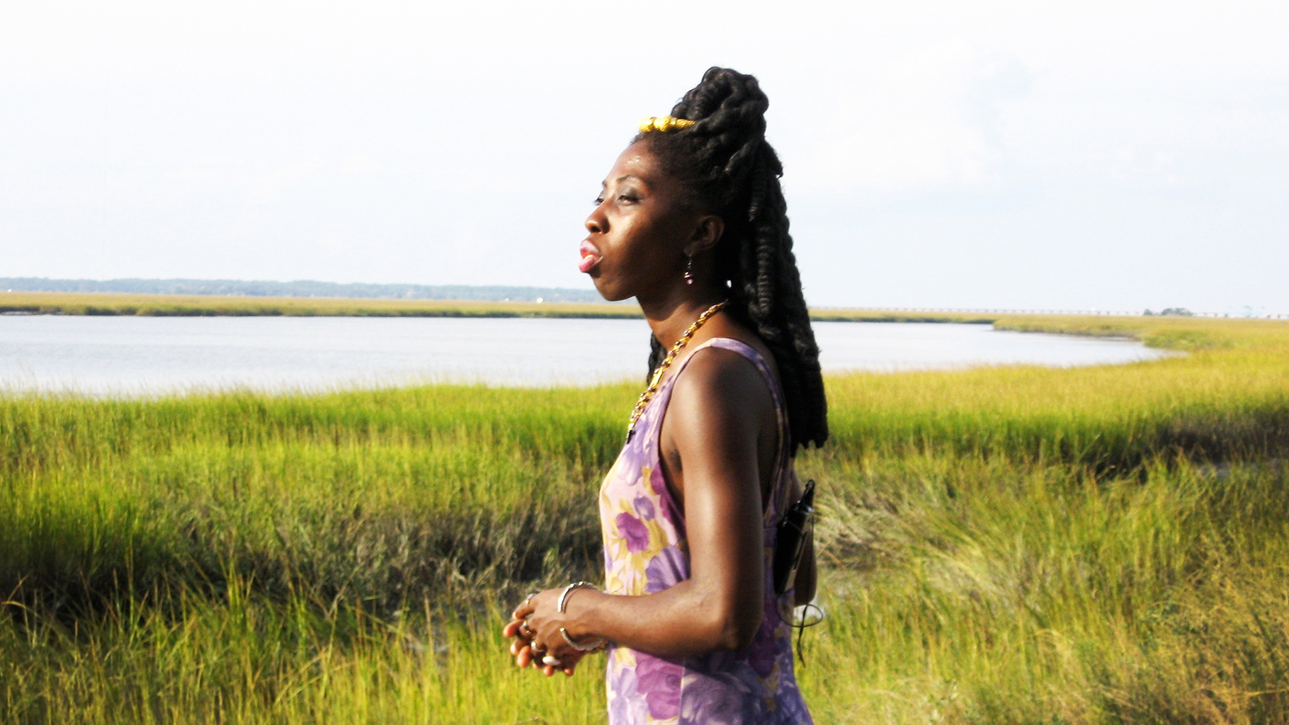 Queen Quet gazes into the marsh surrounding her hometown of St. Helena Island in South Carolina.